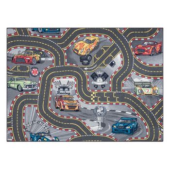 Alfombra Rebel Roads Racers 97 Calles, Carros, Antideslizante Para Ni� 95x133 Cm