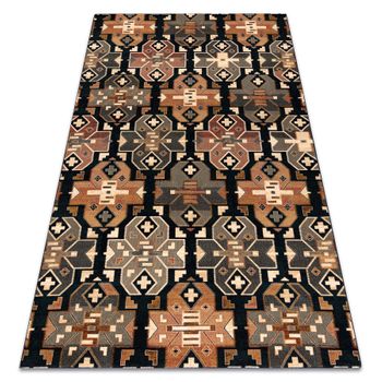 Alfombra De Lana Superior Dias Étnico Azul Oscuro 170x235 Cm