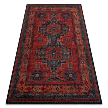 Alfombra De Lana Omega Hari Oriental - Rojo Rubí 235x350 Cm