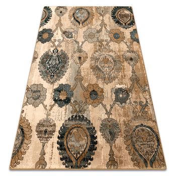 Alfombra De Lana Polonia Olivo Ornamento Kamel Beige 235x350 Cm