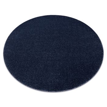 Alfombra Softy Circulo Llanura Color Azul Oscuro Circulo 150 Cm