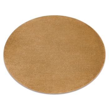 Alfombra Softy Circulo Llanura Color Sólido Oro Circulo 150 Cm