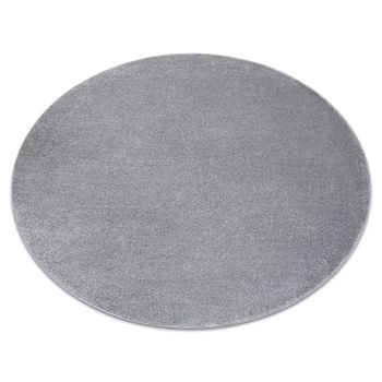 Alfombra Softy Circulo Llanura Color Sólido Gris Circulo 150 Cm