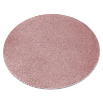 Alfombra Softy Circulo Llanura Color Sólido Rosado Circulo 120 Cm