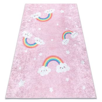 Alfombra Lavable Junior 52063.802 Arcoiris, Nubes Para Niños Antidesl 160x220 Cm