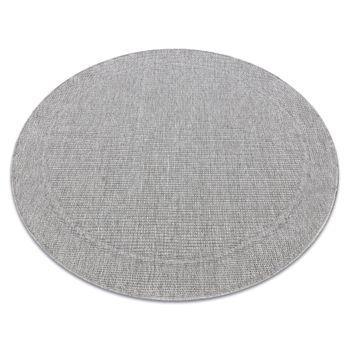 Alfombra Mimo 5979 Circulo Sisal Exterior Marco Gris Claro Circulo 150 Cm