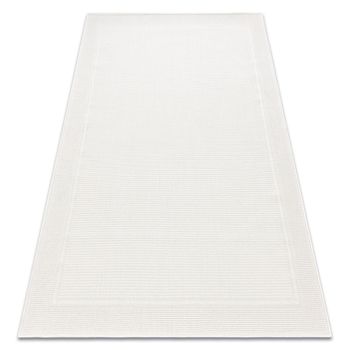 Alfombra Mimo 5979 Sisal Exterior Marco Color Blanco 180x270 Cm