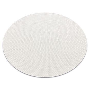 Alfombra Mimo 6272 Circulo Sisal Exterior Color Blanco Circulo 200 Cm