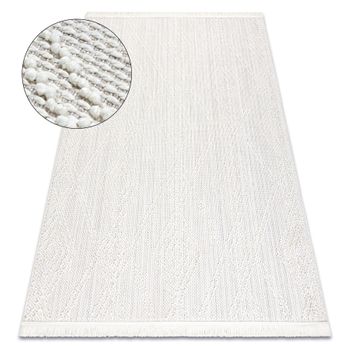 Alfombra Nano En14a Diamantes, Bucle, Tejido Plano Blanco 140x190 Cm