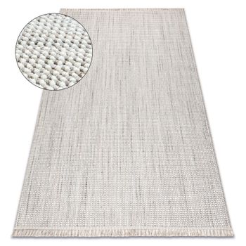 Alfombra Nano Eo78b Melange, Bucle, Tejido Plano Blanco / Gris 80x150 Cm