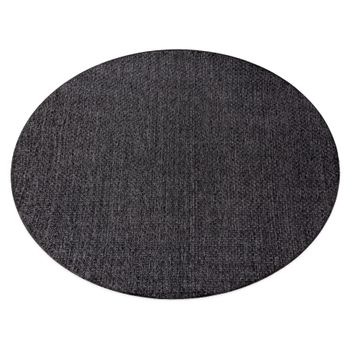 Alfombra Mimo 6272 Circulo Sisal Exterior Color Negro Circulo 200 Cm