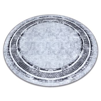 Alfombra Lavable Miro 51254.802 Circulo Mármol, Griego Antideslizante Circulo 80 Cm