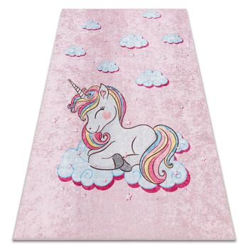 Alfombra Lavable Junior 51855.804 Unicornio, Nubes Para Niños Antides 80x150 Cm