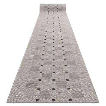 Alfombra De Pasillo Sizal Floorlux Modelo 20079 Plateado  /negro 100 C 100x200 Cm