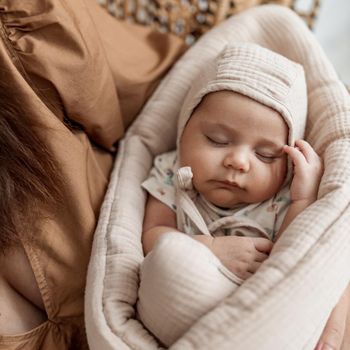 Gorrito Capota Bebé 1-3 M 100% Muselina Beige Muslin Baby