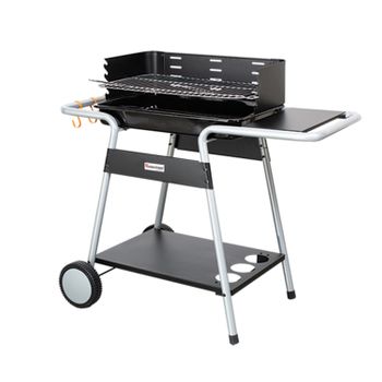 Master Grill & Party Parrila Rectangular, 2 Estantes, Acero, Ruedas, Mg904