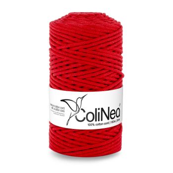 Colinea Cordón De Algodón Con Núcleo De Algodón, Cuerda Trenzada Para Manualidades, 3 Mm (rojo, 100 M)