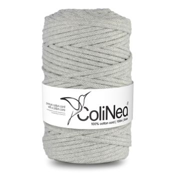 Colinea Cordón De Algodón Con Núcleo De Algodón, Trenzado, 5 Mm, 100 M, Color Gris Claro