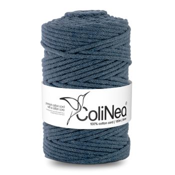 Colinea Cordón De Algodón Con Núcleo De Algodón, Trenzado, 5mm, 100m, Color Denim Claro