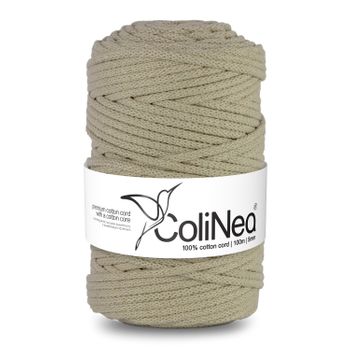 Colinea Cordón De Algodón Con Núcleo De Algodón, Trenzado, 5 Mm, 100 M, Color Beige Claro