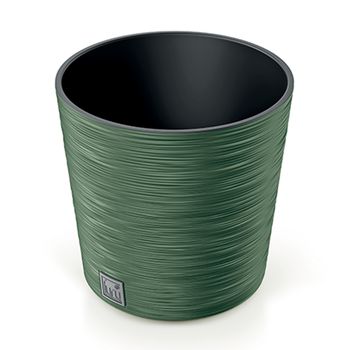 Macetero Con Depósito De Plástico Prosperplast Furu 25x24,7cm Verde Tierra