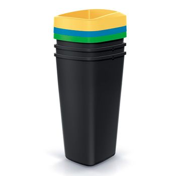 Juego De 3 Cubos De Reciclaje De 25l Cada Uno Keden.