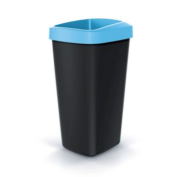 Cubo De Reciclaje 45l Keden En Plástico Con Práctica Tapa Abierta Color Azul.
