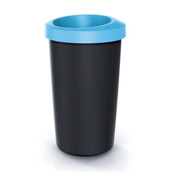 Cubo De Reciclaje 25l Keden En Plástico Con Práctica Tapa Abierta Color Azul.