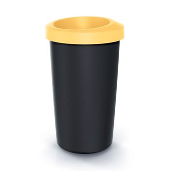 Cubo De Reciclaje 45l Plástico Tapa Abierta Amarillo Keden