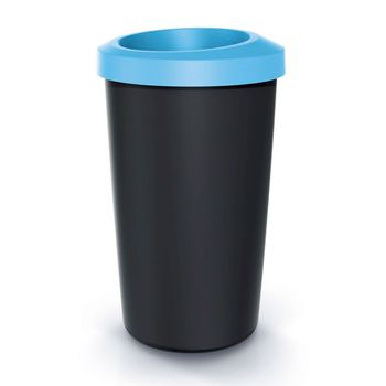 Cubo De Reciclaje 45l Plástico Con Práctica Tapa Abierta Azul Keden