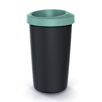 Cubo De Reciclaje 45l Plástico Con Práctica Tapa Abierta Verde Keden