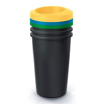 Juego De 3 Cubos De Reciclaje De 45l Cada Uno Keden.