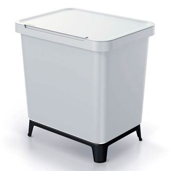 Cubo De Reciclaje De Forma Cuadrada 30l Color Blanco Keden