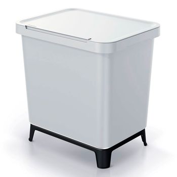 Cubo De Reciclaje De Forma Cuadrada 30l Blanco Keden Keden