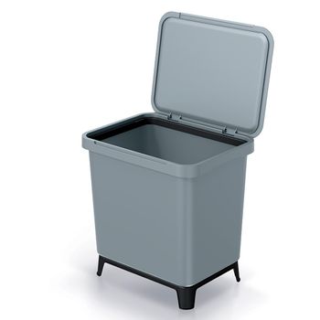 Cubo De Reciclaje De Forma Cuadrada 30l Gris Keden Keden