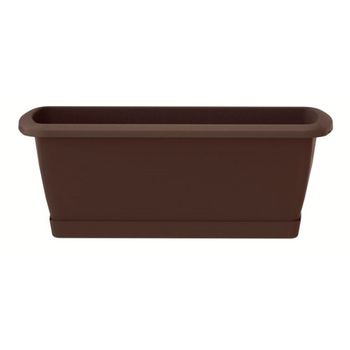 Jardinera Respana De Plastico En Marron 49x18,4x14,5cm