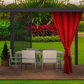 Cortina De Exterior Jardin 155x200cm, 1ud Para Terraza/balcón, Rojo