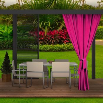 Cortina De Exterior Jardin 155x200cm, 1ud Para Terraza/balcón, Rosa