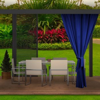 Cortinas para exterior, Cortina 155x240cm Gris Cortina para Pérgola  Impermeable, Cortina exterior para terraza Cortina parasol para balcón