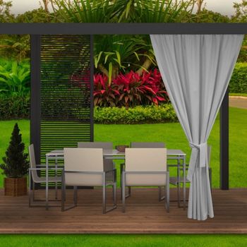 Cortina De Exterior Jardin 155x220cm, 1ud Para Terraza/balcón, Gris