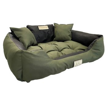 Cama Grande Para Perros Y Gatos 75 X 65 Verde - Kingdog Talla M