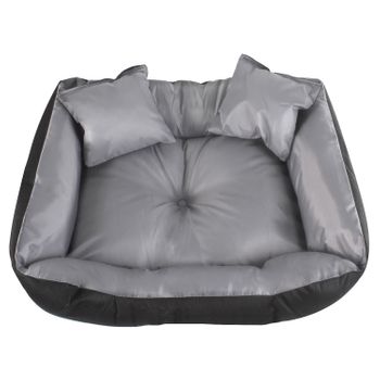 Ecco Cama Para Perros Y Gatos Con Cojín Cama Impermeable De Nylon Para Perros Cama Para Mascotas Material Impermeable Lavable (tamaño Interior: 40x30 / Tamaño Exterior: 55x45cm, Gris/negro)