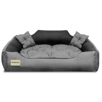 Cama Para Perros Y Gatos En Microfibra 40x30 / 55x45 Cm Gris-negro