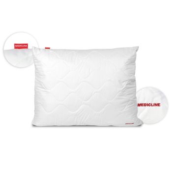 Medicline Almohada De Microfibra Relleno De Silicona Peso: 60-80 G/m2 Hipoalergénico Lavable Hasta 30 Grados (80 X 80 Cm, Acolchado Blanco)