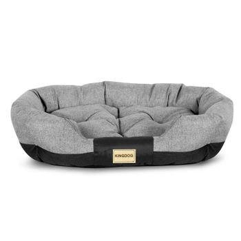 Cama Para Perro Cama Para Mascotas Ovalada Impermeable 130x105 Cm Color Gris Oscuro