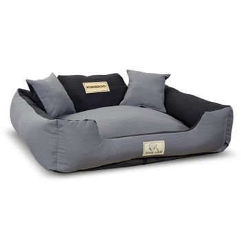 Cama Para Perro O Gato Kingdog 75x65 Cm  Color Gris/negro