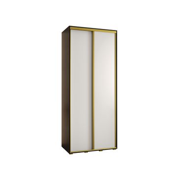 Armario Corredero Davos 1 100x235x60 Negro/blanco/dorado