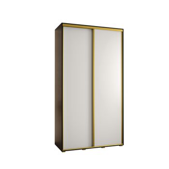 Armario Corredero Davos 1 130x235x45 Negro/blanco/dorado