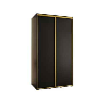 Armario Corredero Davos 1 130x235x45 Negro/negro/plata