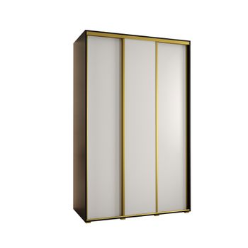 Armario Corredero Davos 1 150x235x45 Negro/blanco/dorado